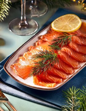 saumon gravlax fait maison, avec citron et aneth