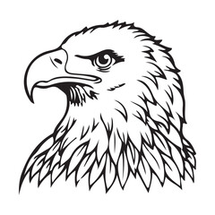Obraz premium Silhouette vector style Bald Eagle with white background 