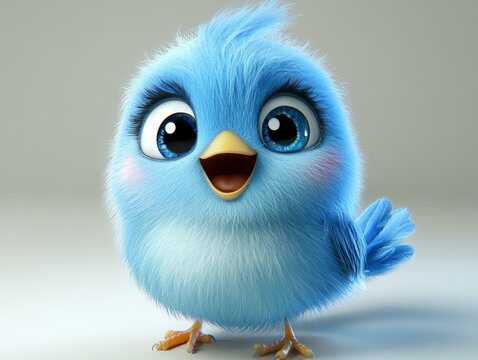 Cute Cartoon Bird, Twitter Character