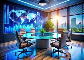 Modern Business Touchscreen Interface for Interactive Presentations and Meetings