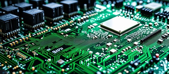 Fototapeta premium Motherboard with AI concept