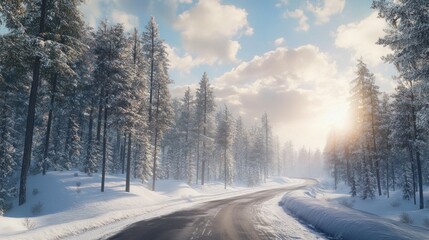 Obraz premium Winter Wonderland Road
