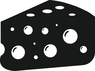 Dairy product slice of cheese icon vector art illustration