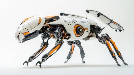 Flying animal robots equipped with advanced sensors and lightweight designs, isolated on white.