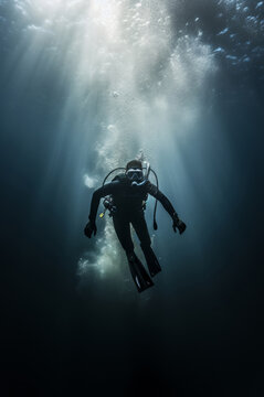 Scuba Diver Exploring Underwater Depths