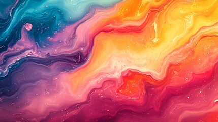 fluid art background with colorful oil paint 