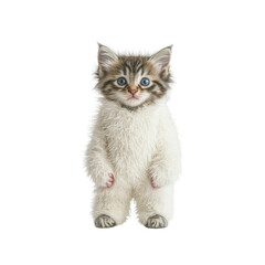 Obraz premium Adorable Kitten Dressed in a White Fuzzy Onesie