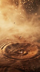 A drop of water is falling into a pool of water