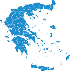 Obraz premium Blue scale map of Greece 