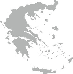 Naklejka premium Grey Greece Map