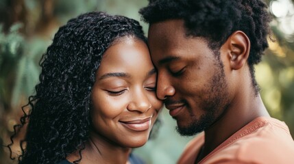 A couple expressing love through gentle touches and eye contact, emphasizing nonverbal emotional communication