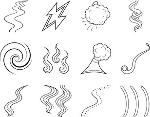 Abstract Line Art:  Motion, Energy, Flow, and Forms