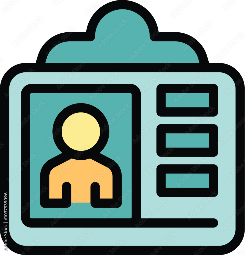Poster personal information data protection icon representing user profile with secure login access, symbol