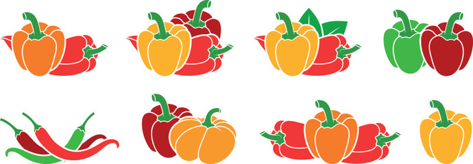 Bell Pepper logo. Isolated Bell Pepper  on white background