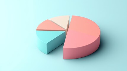 Obraz premium Colorful Pie Chart on Light Background