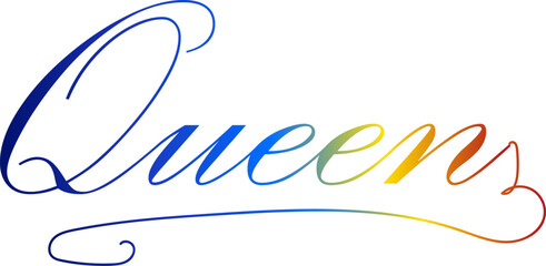 Queen text editable style effect, queen text, gradient color queen text