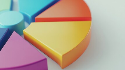 Colorful segments in a pie chart arrangement