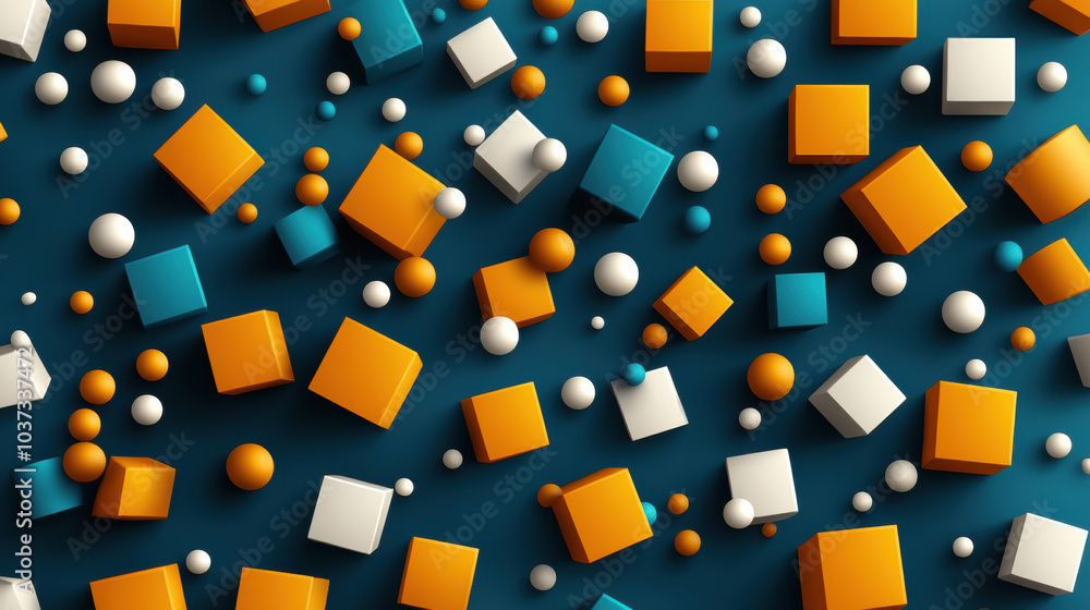 Poster colorful geometric shapes create vibrant and dynamic pattern