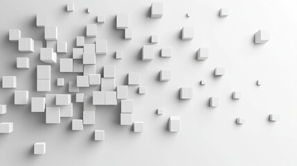 Minimalist geometric 3D cubes on white background create modern aesthetic