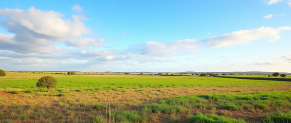 Obraz premium Campo verde paisagem fazenda rural agrícola 2