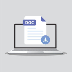 Download DOC the laptop screen label icon DOC. Download file DOC file on laptop