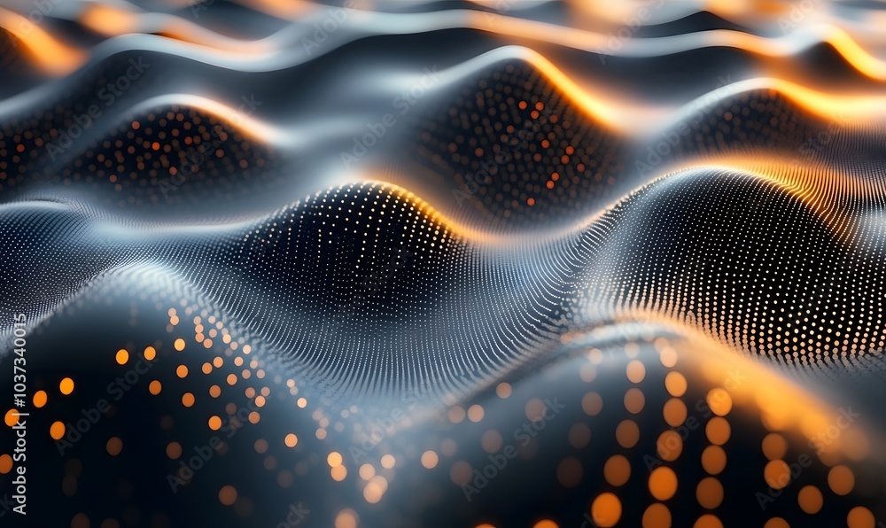 Poster a mesmerizing abstract representation of waves, featuring dynamic patterns in a blend of dark and br
