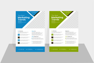  Modern Corporate & business flyer a bundle of 2 templates of different colors a4 flyer template,  template design set   Brochure design, cover, annual report, poster, flyer