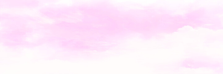 Bright pink sky with fluffy white clouds on a sunny day vector.  Beautiful white cloud on pink sky background.