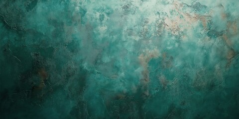 Oxidized copper surface with deep green and blue patina, featuring a textured and weathered look, ideal for vintage or industrial-themed designs, selective focus

