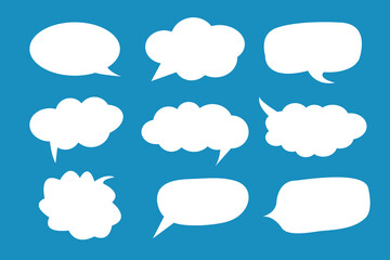 Speech bubble icon set to communication geometric graphic element.
