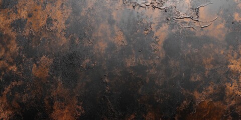 Rusted iron surface with deep brown and orange tones, showcasing heavy corrosion and a textured weathered effect, perfect for industrial or grunge designs, selective focus

