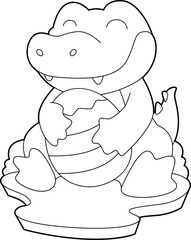 Crocodile Easter Easter egg Animal Vector Graphic Art Illustration