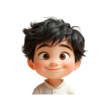 recommend clip art: Cute Cartoon Boy Looking Up with a Curious Expression