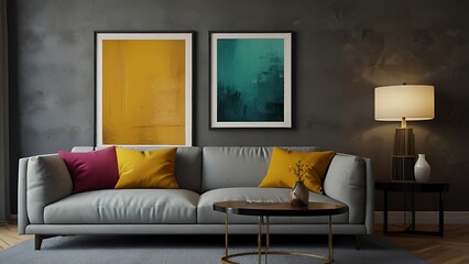 Parisian apartment. Scandinavian interior design of modern living room, home.

