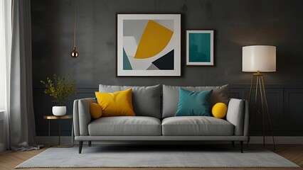Parisian apartment. Scandinavian interior design of modern living room, home.
