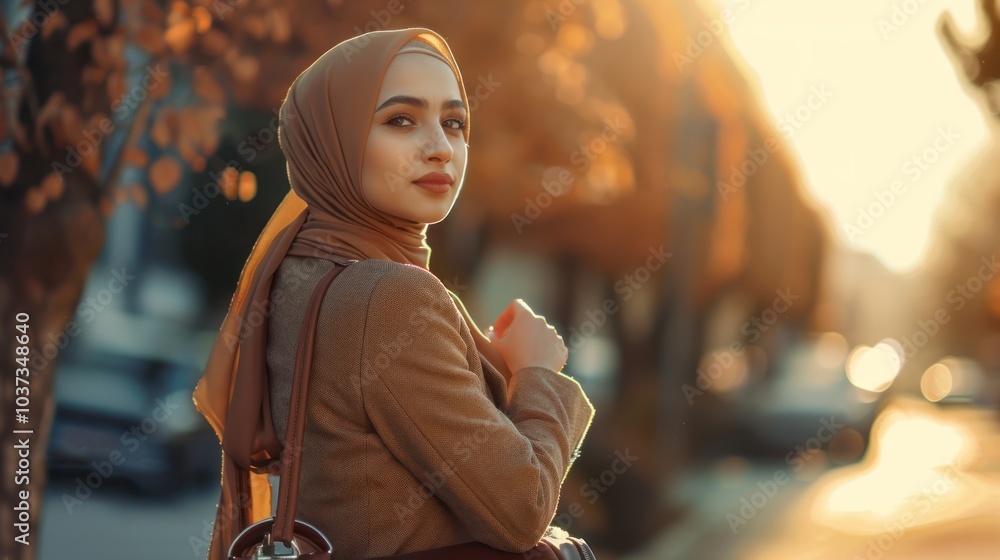 Poster Muslim Woman in Brown