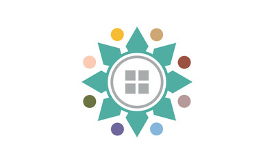 a graphic image with a dinosaur house theme, on a white background. vector graphic base.