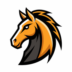 horse head logo vector on white background