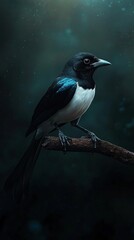 Fototapeta premium ¡Feliz año nuevo! ¡Celebrando el 2022 con una fotografía de aves en un entorno misterioso y elegante!