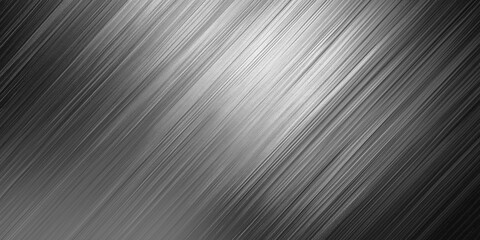 Brushed steel surface with diagonal lines and a smooth texture, showcasing a modern metallic finish, perfect for industrial or contemporary designs, selective focus

