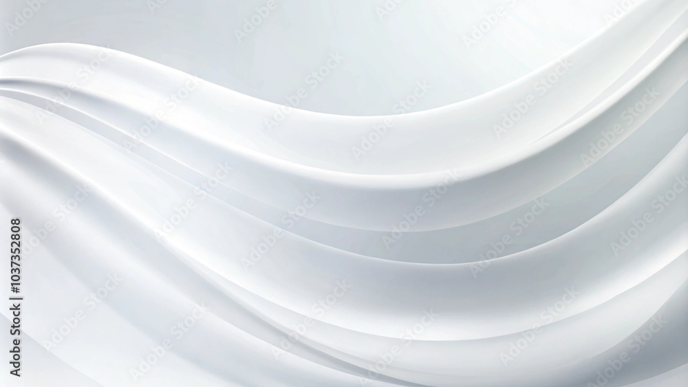 Aufkleber 3D white geometric abstract background overlap layer on bright space with waves decoration. Abstract white and light gray wave modern soft luxury texture with smooth and clean vector subtle background
