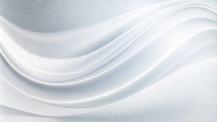 3D white geometric abstract background overlap layer on bright space with waves decoration. Minimalist modern graphic design element cutout style. 