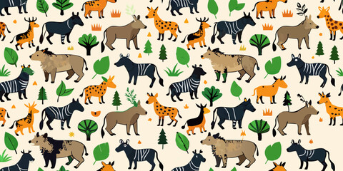 Obraz premium seamless pattern with animals