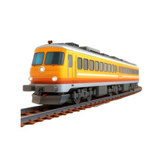 Fototapeta premium Yellow Passenger Train on Railway Tracks