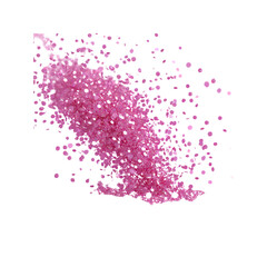 Pink glitter explosion on White Background