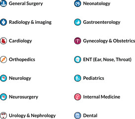Medical Departmental Icon Design 