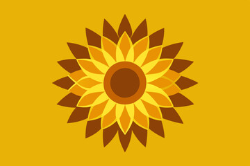 Sunflower Mandala Logo Vector Illustration