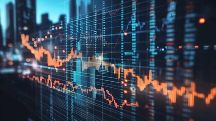 Fototapeta premium Urban Data Visualization in Modern Cityscape