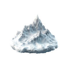 Obraz premium Isolated 3D Render of a Snowy Mountain Peak
