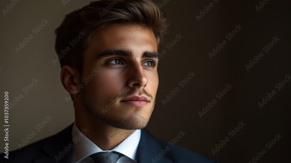 Wall mural Portrait of a Young Man in Professional Attire